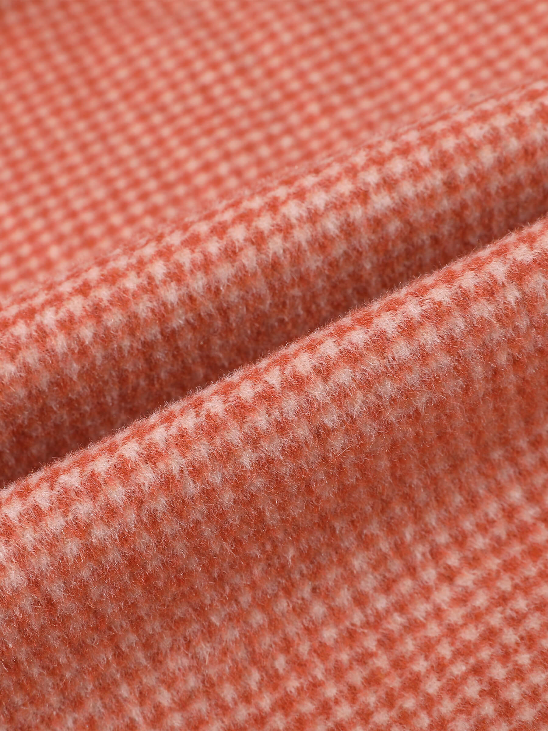 Orange Houndstooth Wool Coat-9