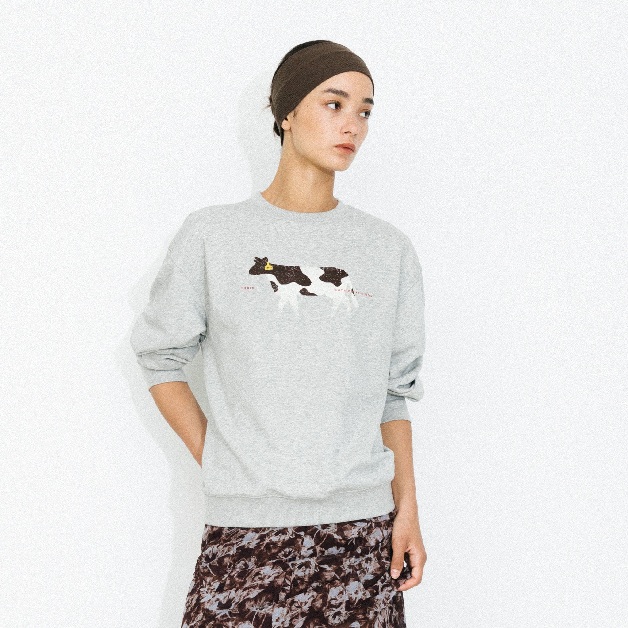 Cow Print Oversized Sweatshirt-9