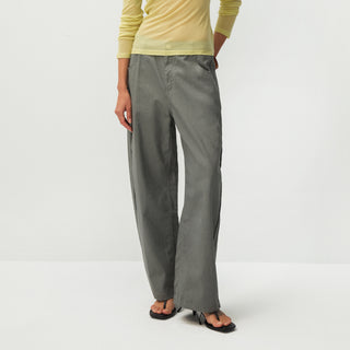 100% Cotton Draped Oversized Wide-Leg Casual Pants