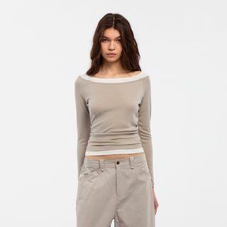 CUBIC Tencel Wool Blend Off-Shoulder T-Shirt
