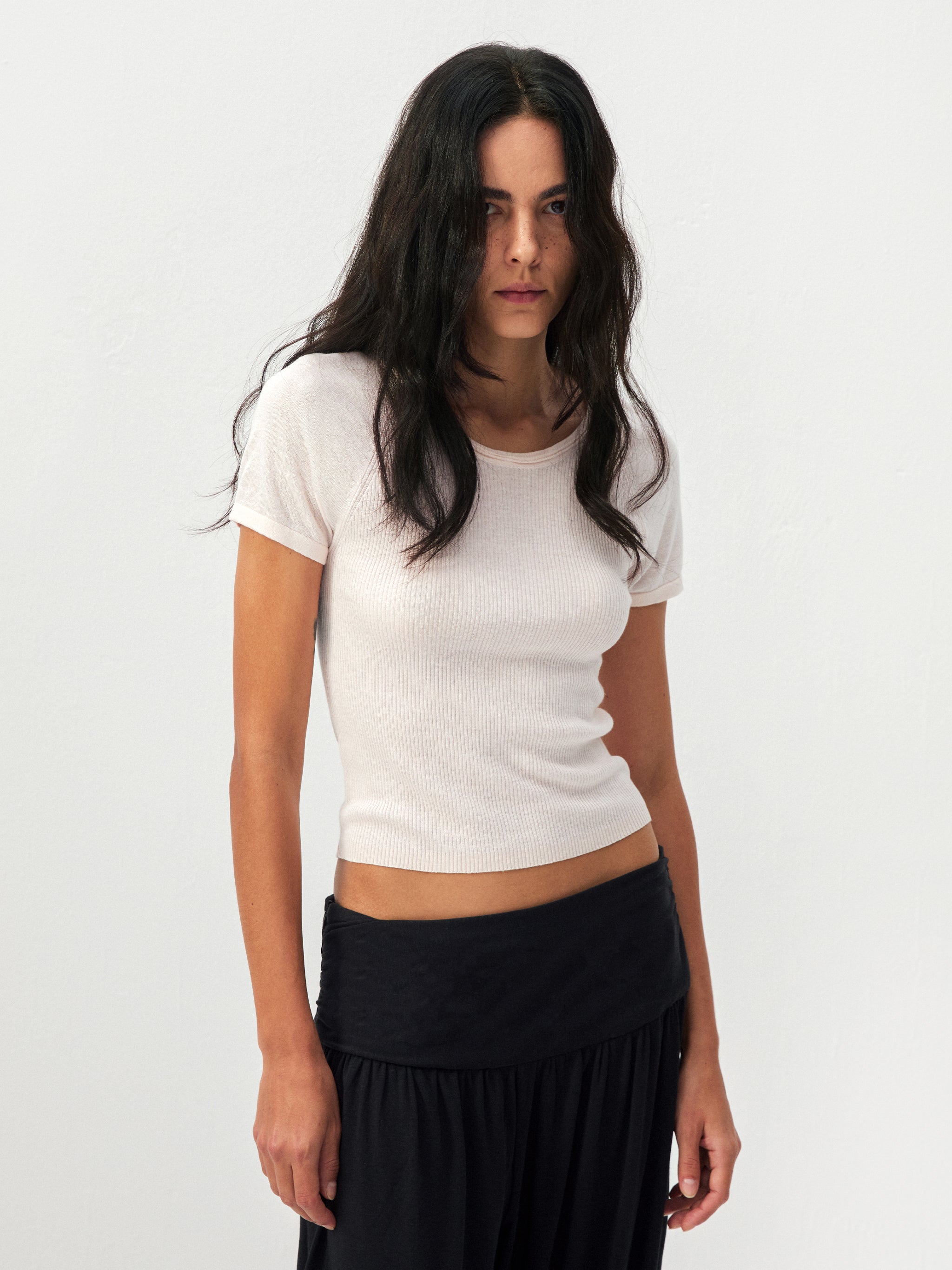 CUBIC Lyocell-Hemp Cropped Knit Top-10