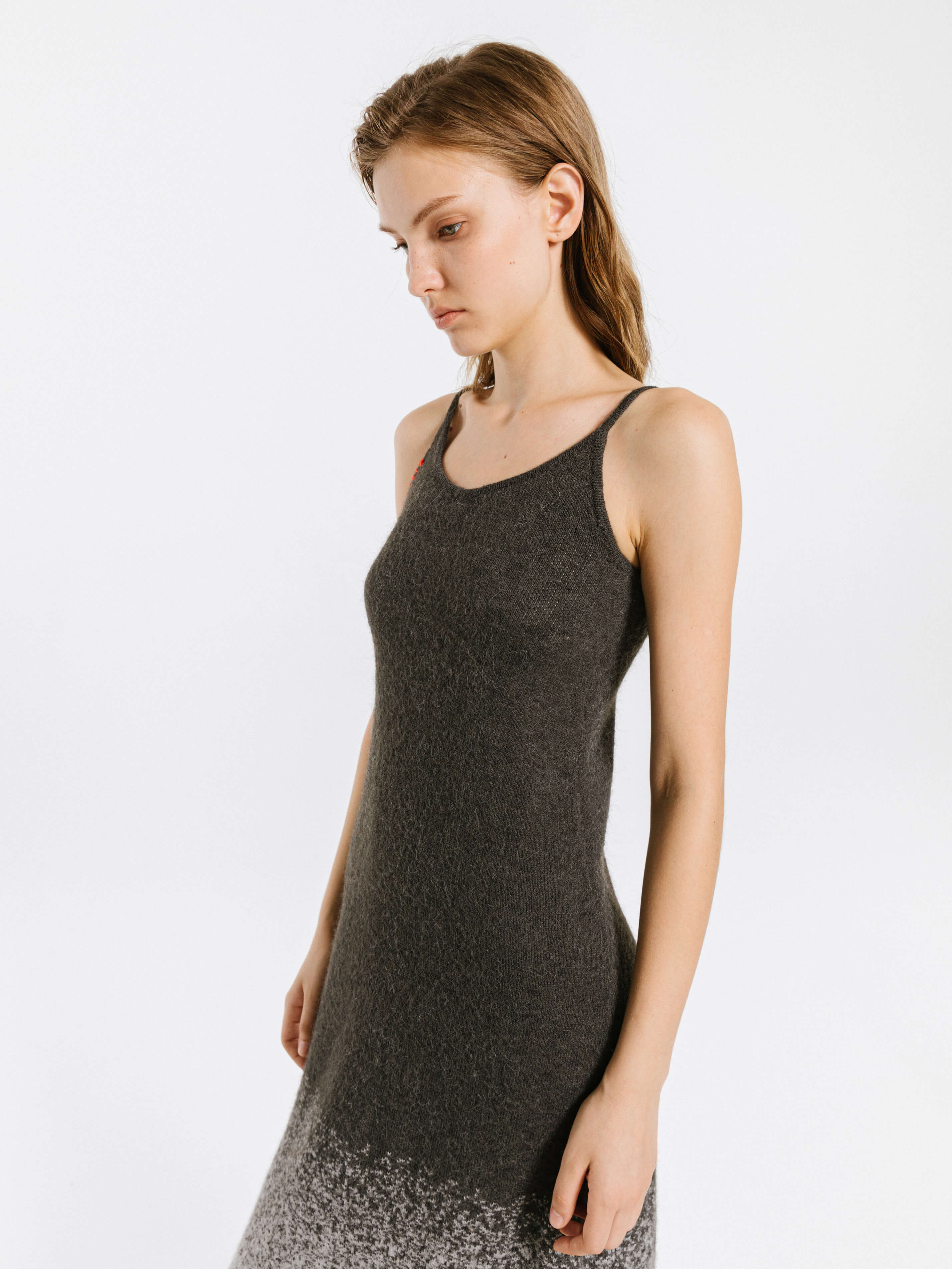 Gradient Knitted Maxi Dress with Wool Blend-9