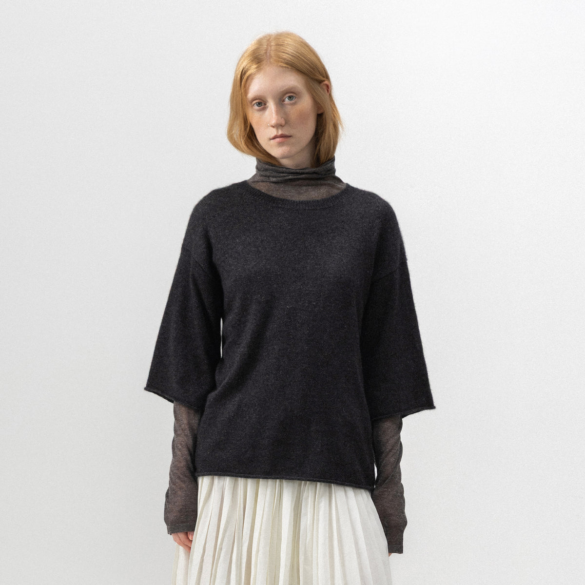CUBIC Relaxed Striped Fluffy Knit Top-9