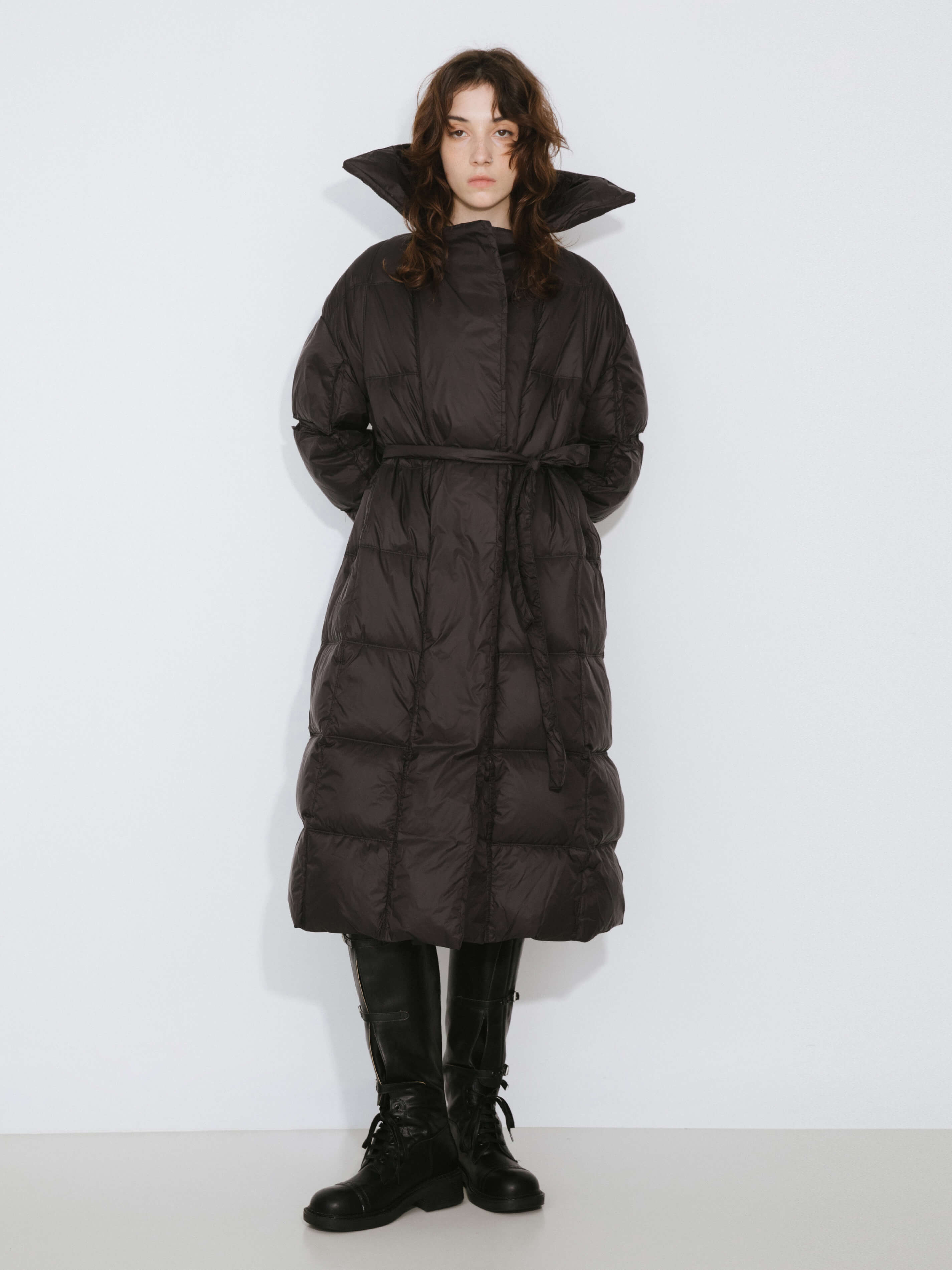 Long Boxy Down Coat-10