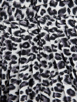 100% Cotton Leopard Print A-Line Skirt