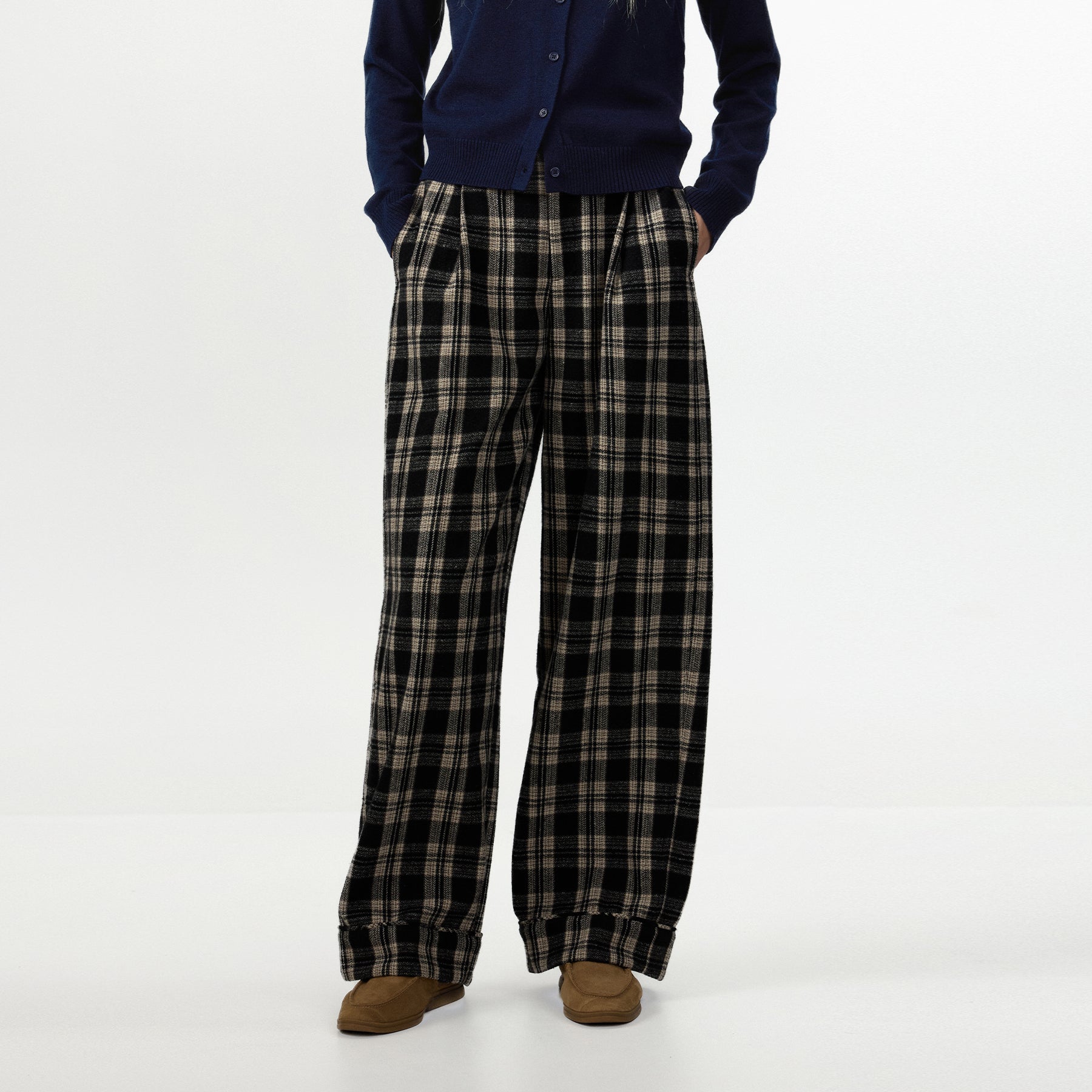 CUBIC Wool‑Blend Relaxed Straight‑Leg Trousers-9