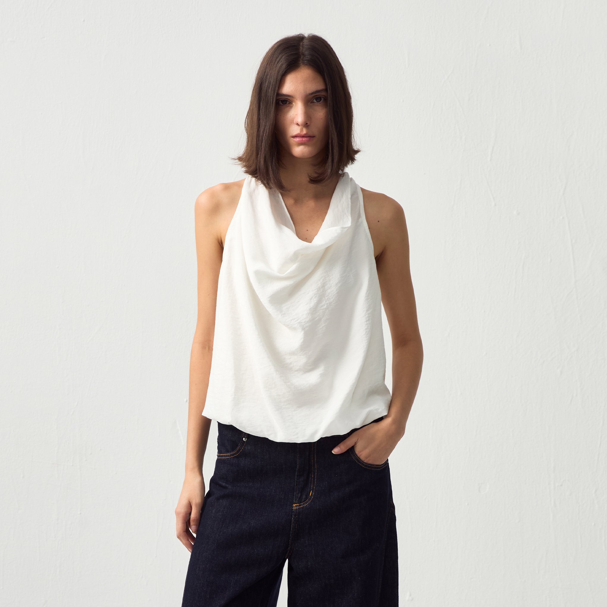 CUBIC Solid Halter Neck Camisole-9