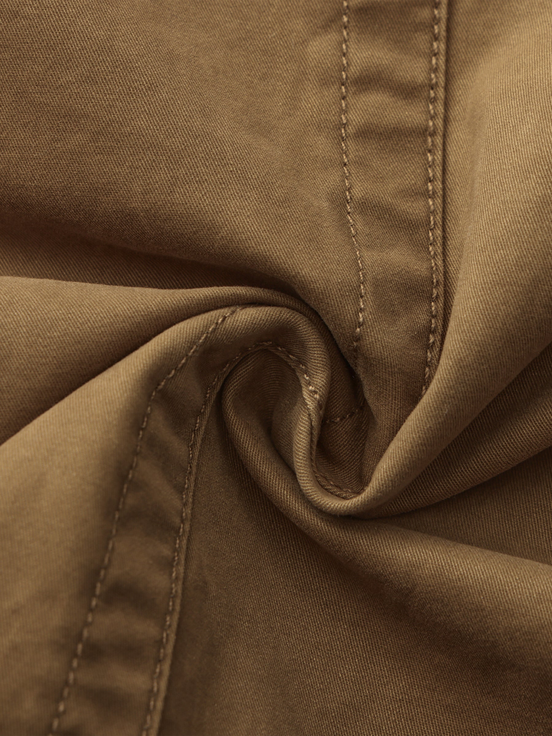 Drawstring Crewneck Mid-Length Trench Coat-10