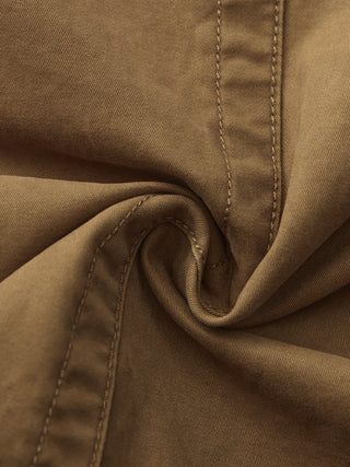 Drawstring Crewneck Mid-Length Trench Coat