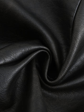 Black Faux Leather Tailored Suit