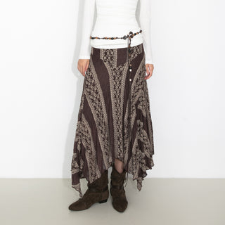 Chiffon Knit Asymmetric Maxi Dress