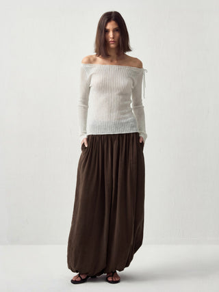 CUBIC Drawstring Rib Knit Top
