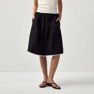 CUBIC Chic Polka Dot Lace Trim Skirt(Pre order: 7 days)