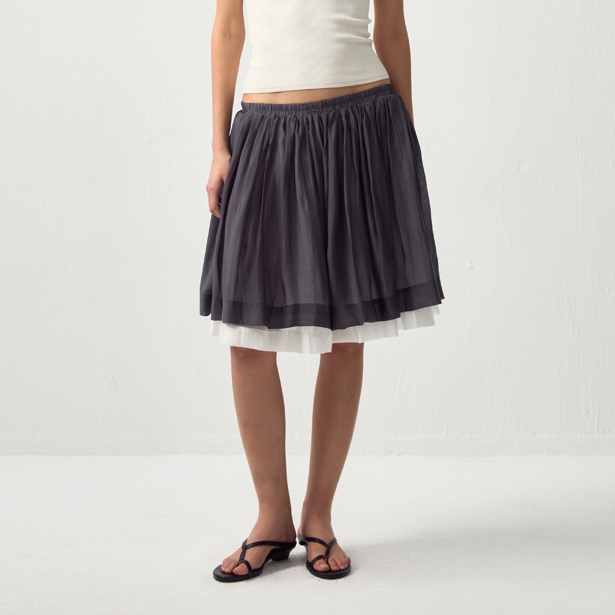 CUBIC Chic Lyocell Tiered Flare Skirt-5
