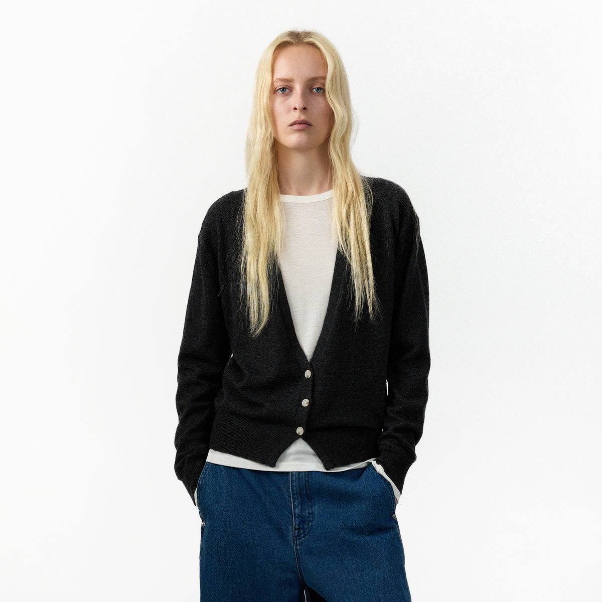 CUBIC 100% Wool V Neck Cardigan-9