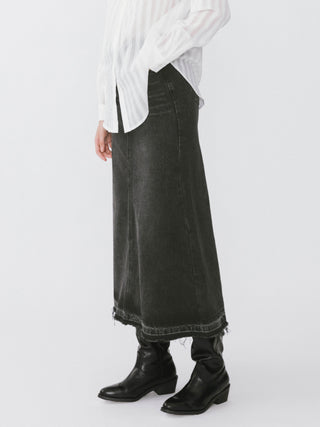 A-line Denim Maxi Skirt