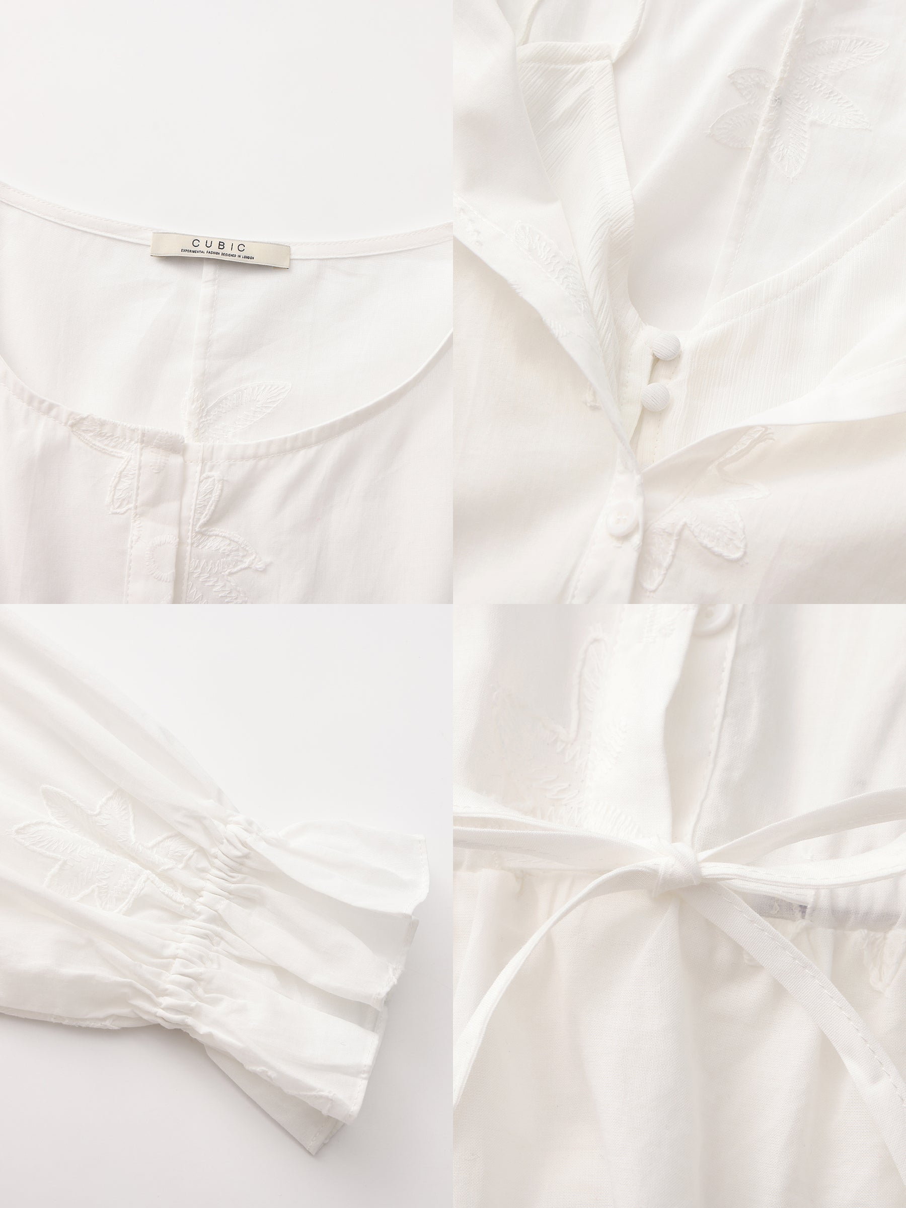 CUBIC Pure Cotton Shirt Dress with Lace-9