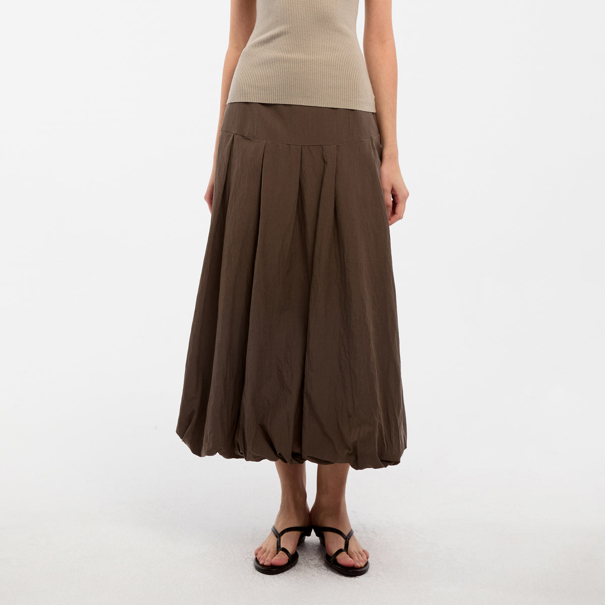 CUBIC Lyocell Pleated Tulip Skirt-4