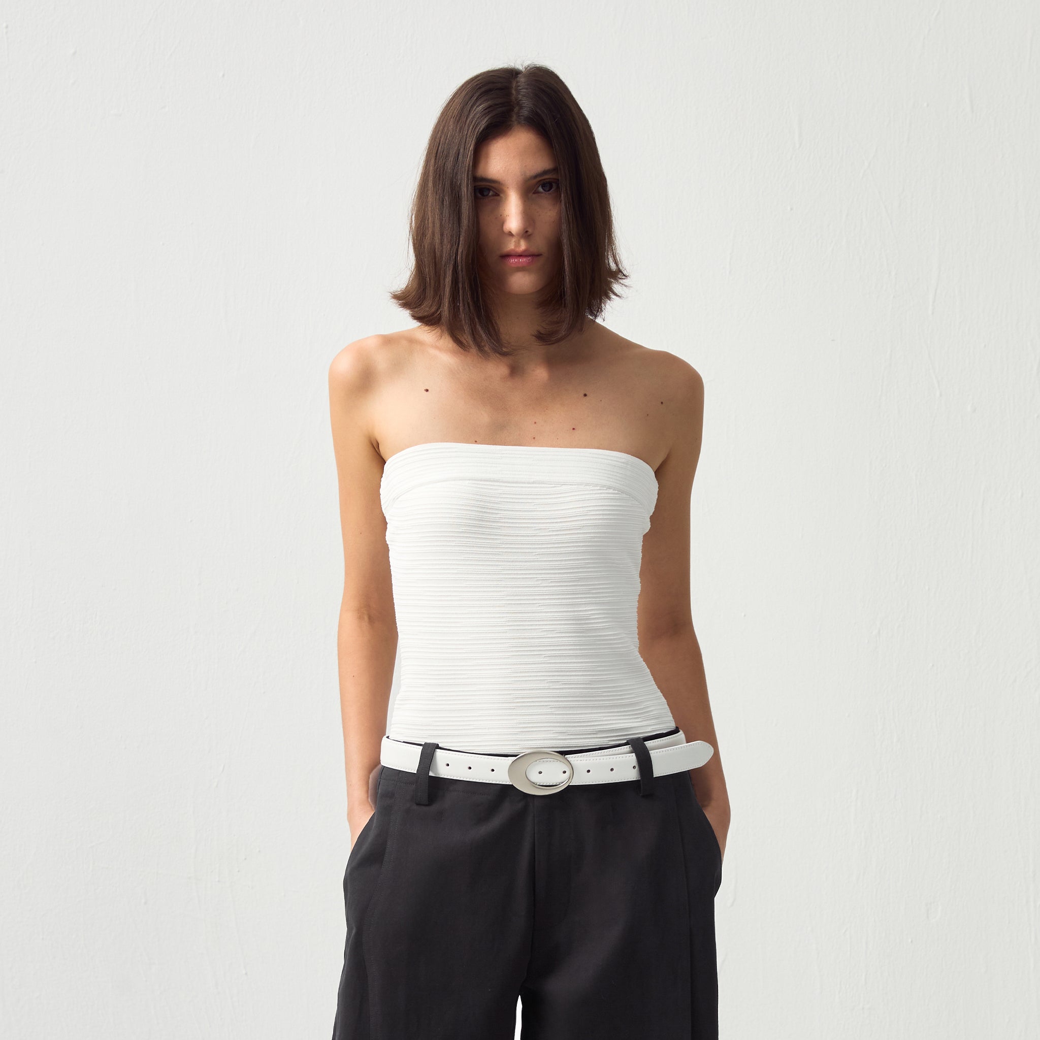 Sculpted Textured Fitted Knit Top-9