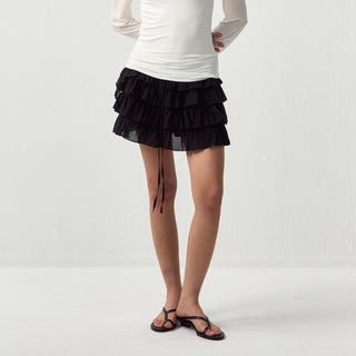 CUBIC Layered Ruffle Tiered Mini Skirt
