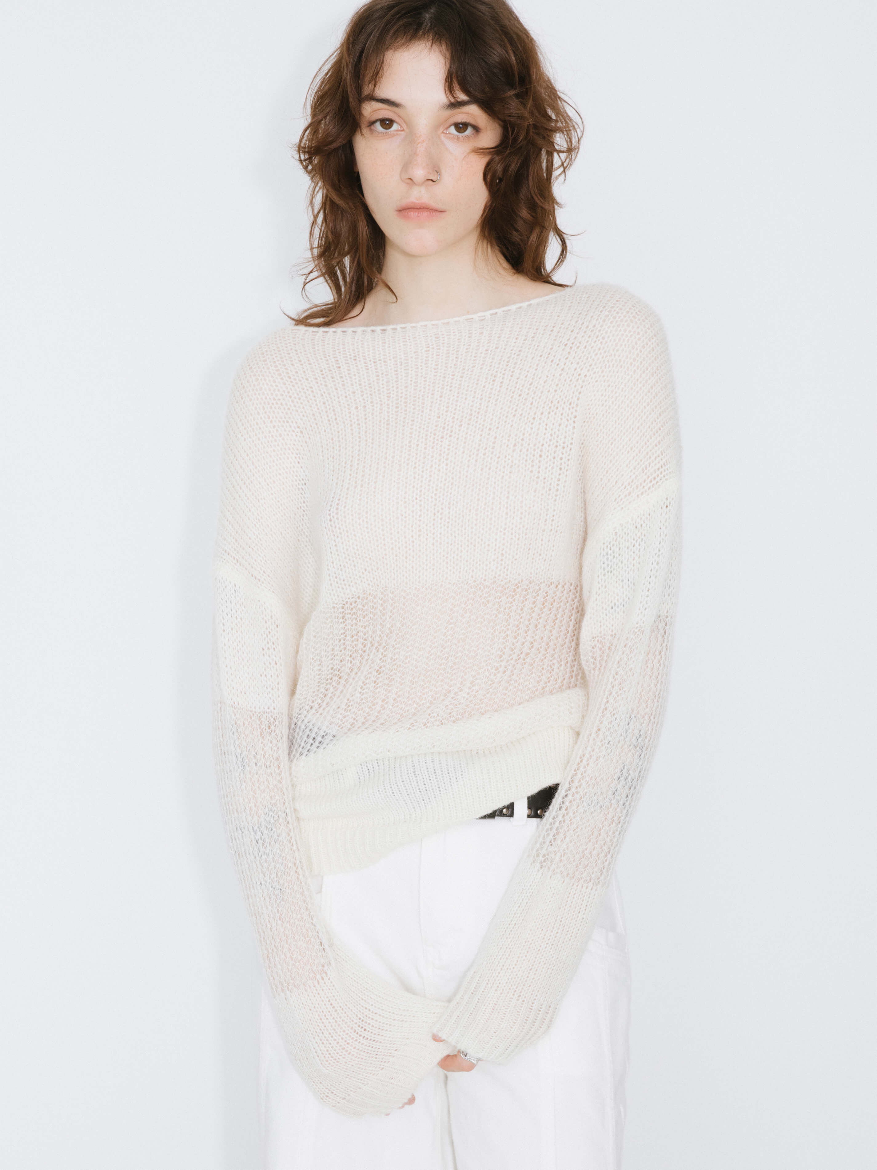 Off The Shoulder Stacked Long Sleeved Sweater-9
