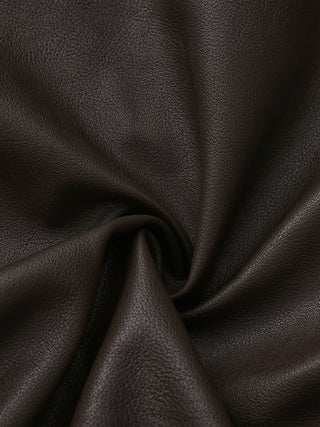 Faux Shearling Collar Leather Jacket