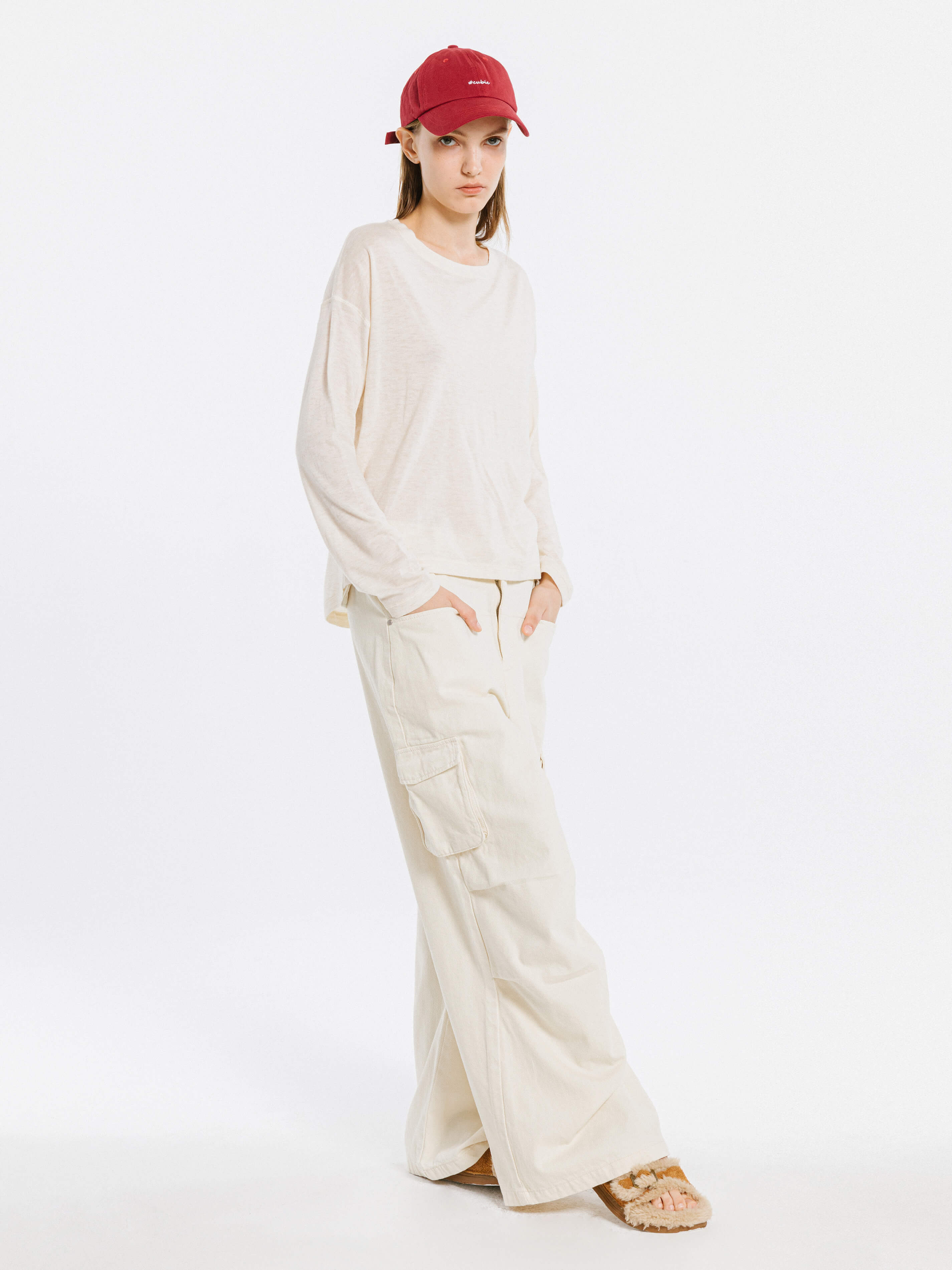 Crew Neck Long Sleeve Top with Wool Blend-10