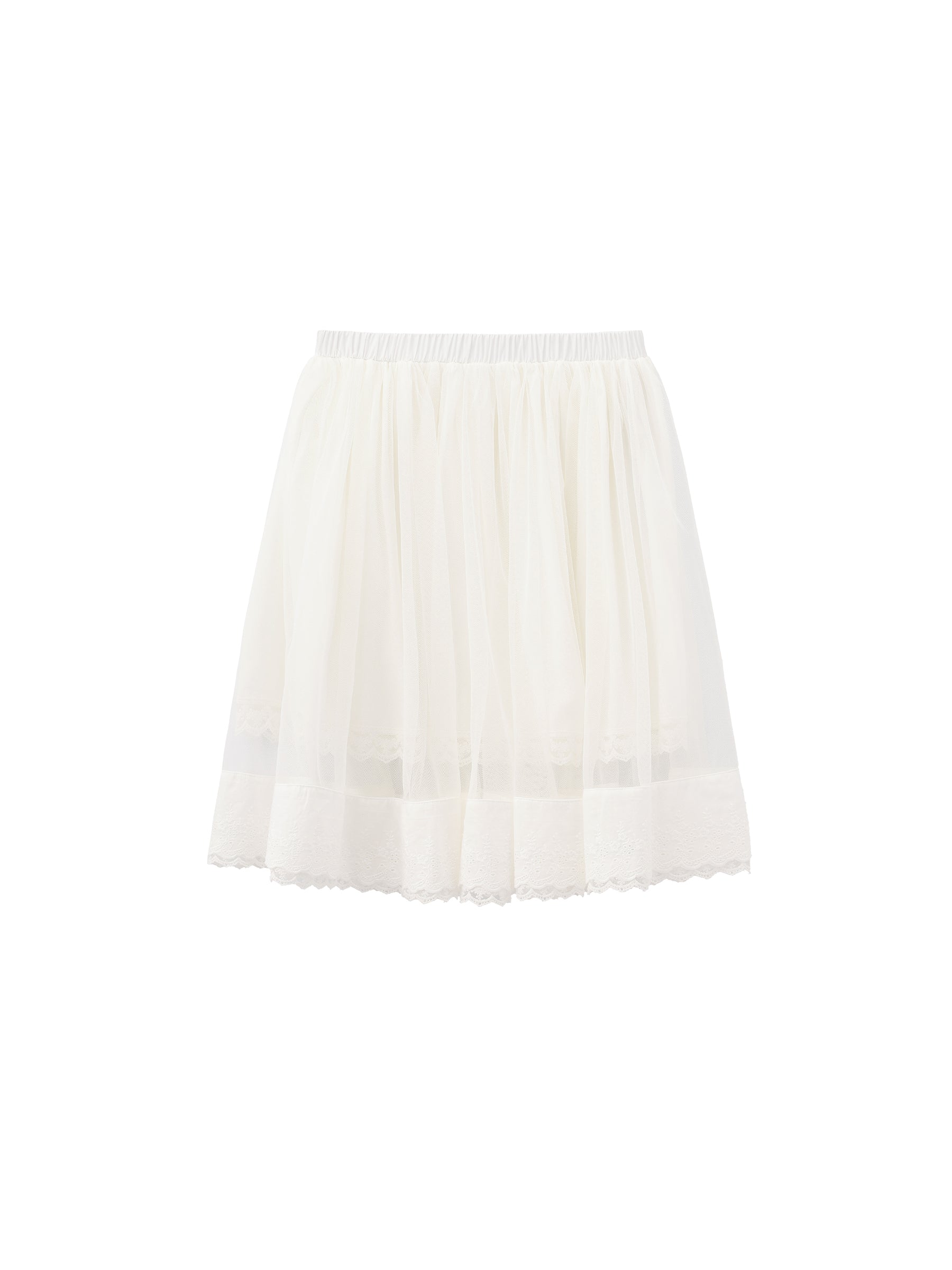 CUBIC Lace-up Mesh Skirt-9