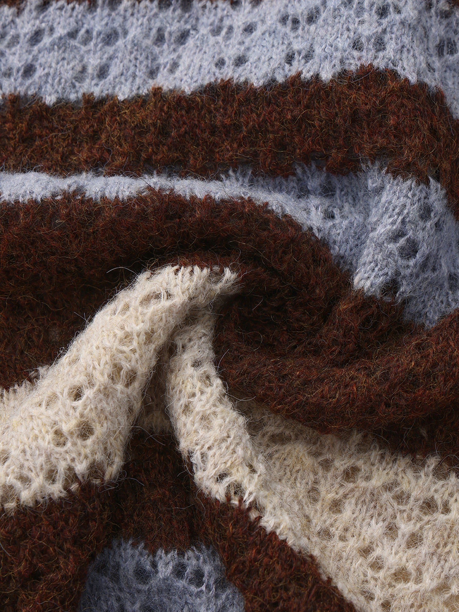 Striped Colour-Block Open-Knit Sweater-10