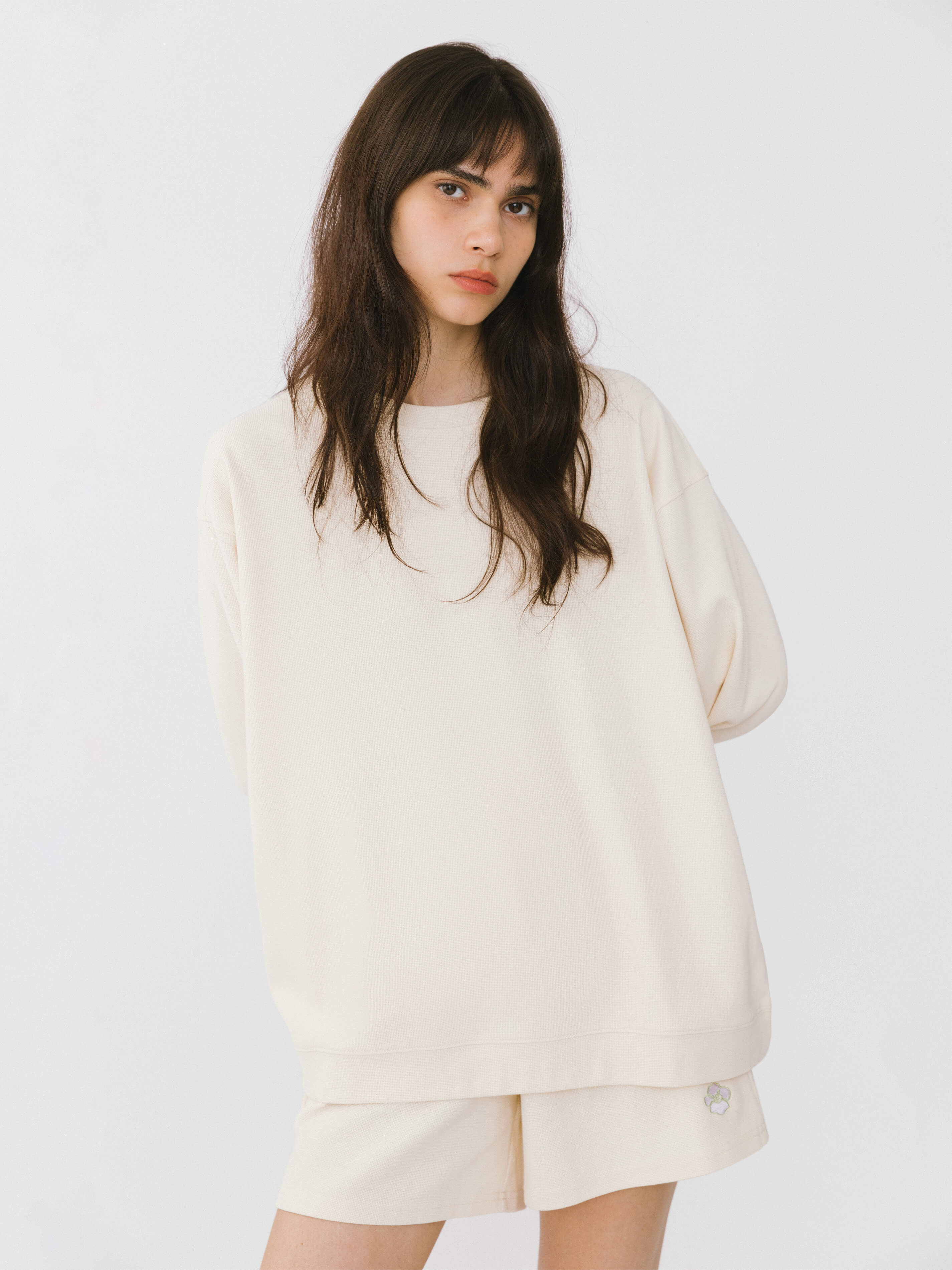 Oversized Long Sleeve T-Shirt and Matching Shorts-9