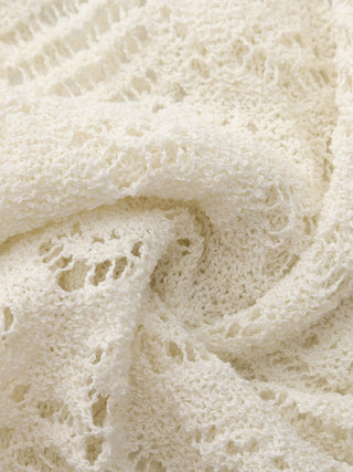 Hollow-Out Crochet Knit Sleeveless Top