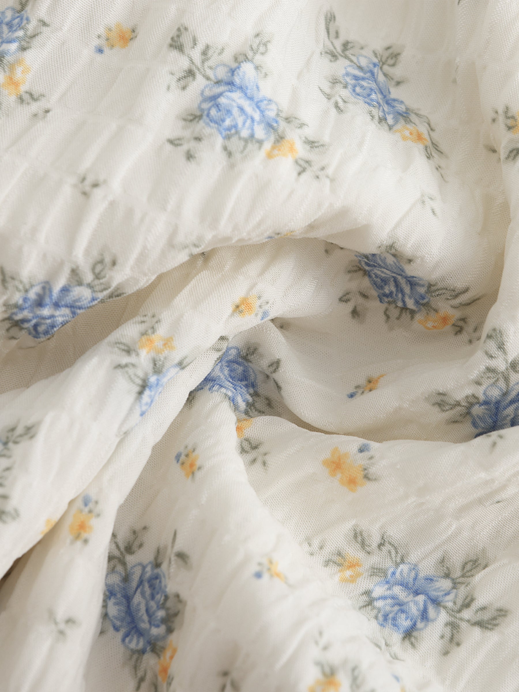 Waist Gathered Floral Sling Dress-11
