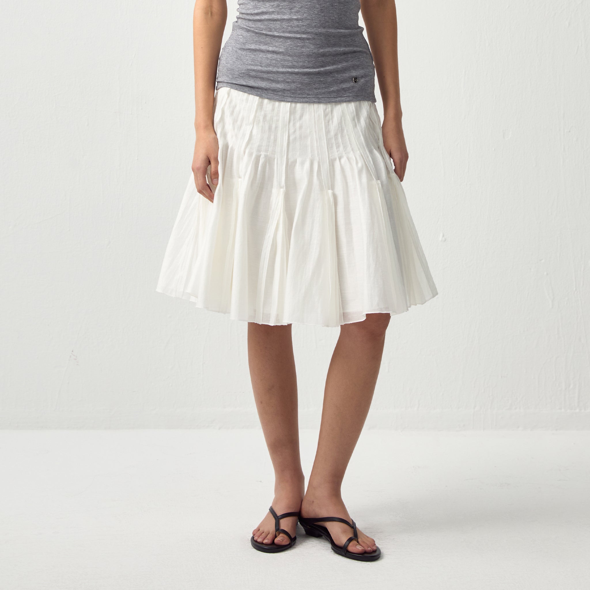 CUBIC Acetate Pleated Umbrella Skirt-9