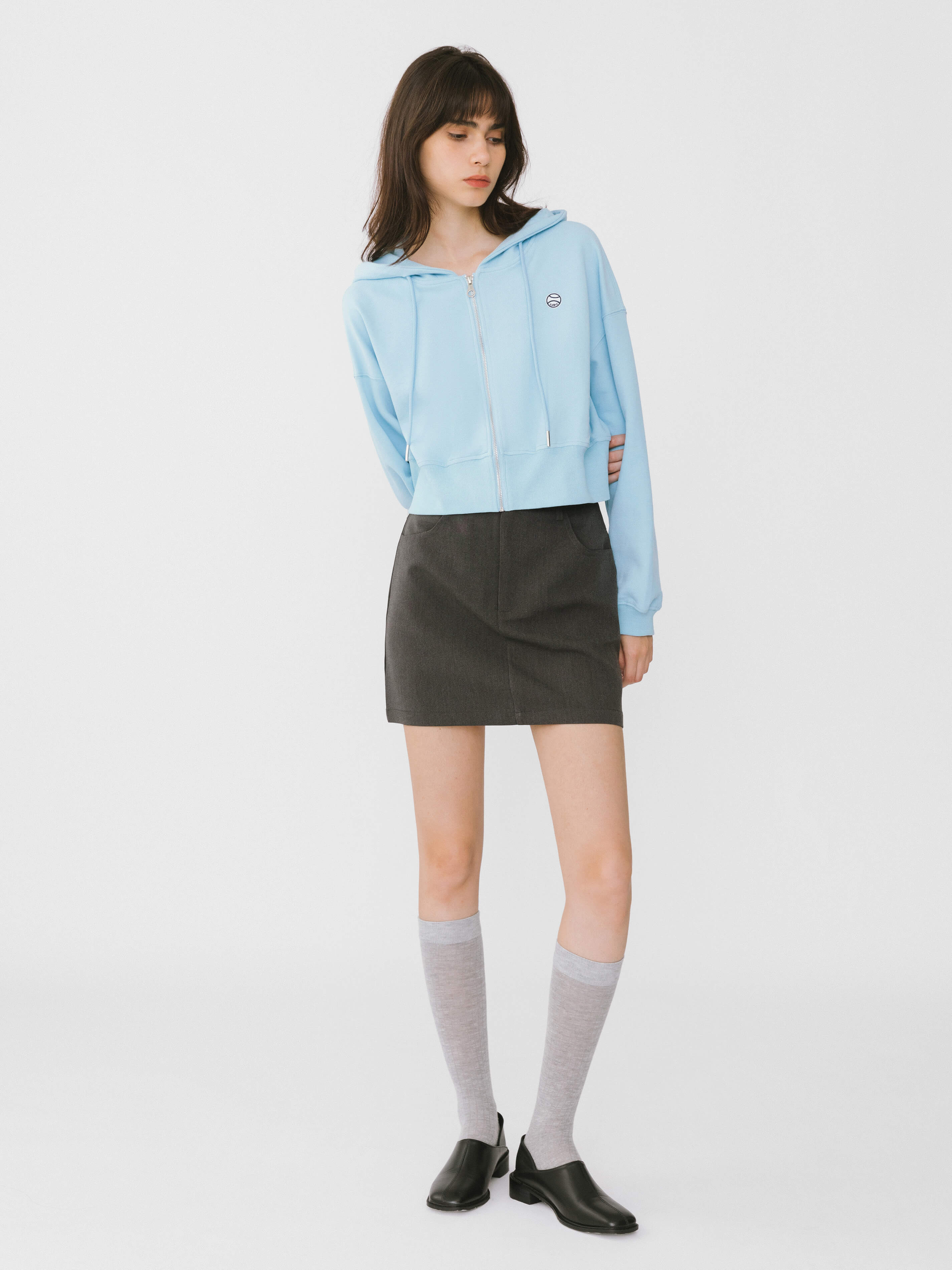 V-Neck Zip Up Hoodie-2