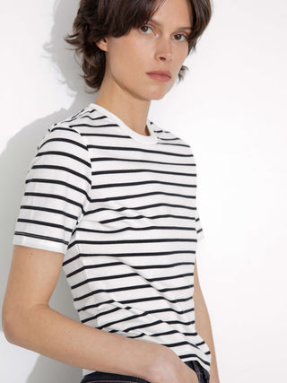 C by CUBIC Striped Basic Cotton T-Shirt