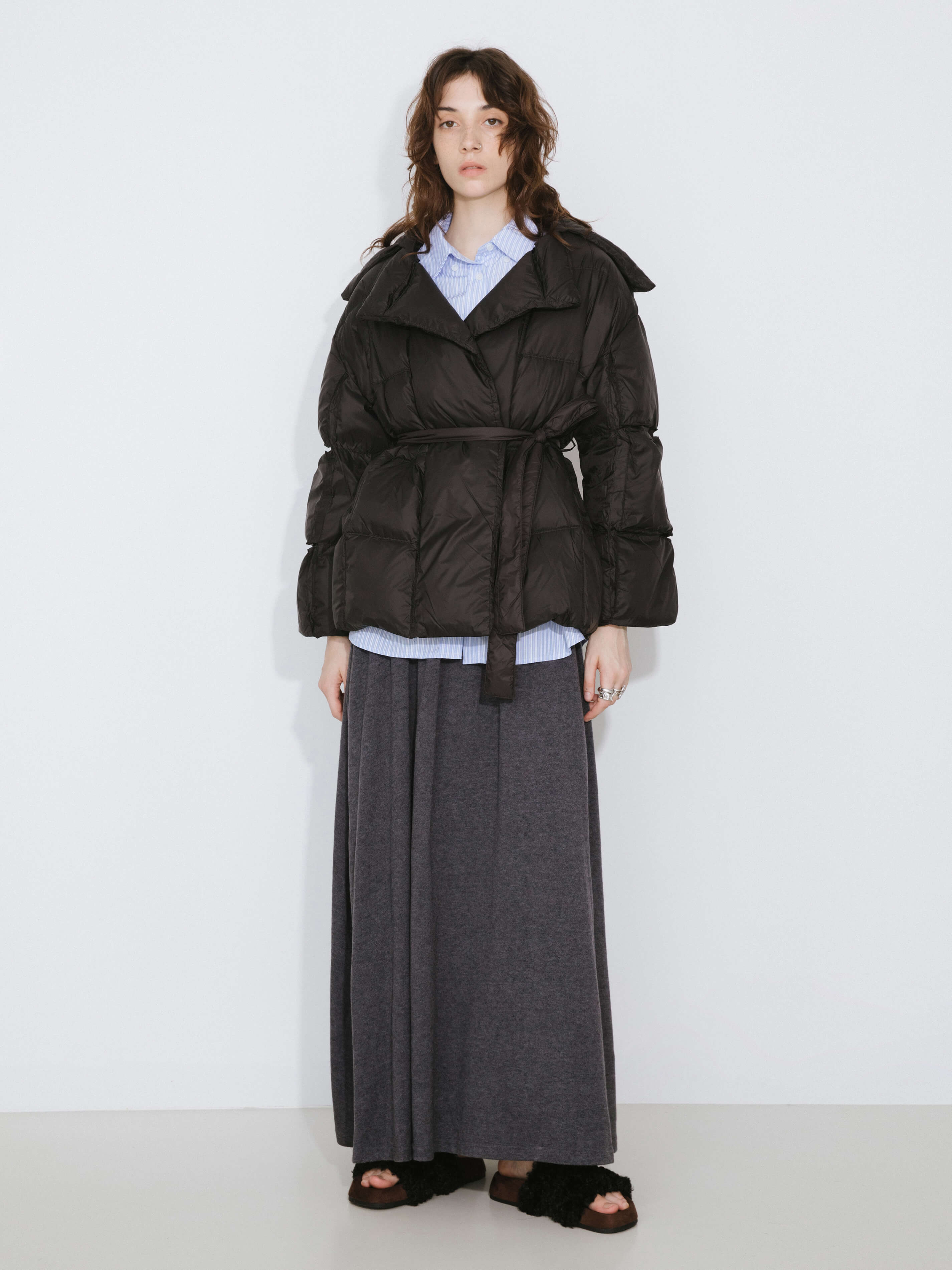 Short Boxy Down Coat-10