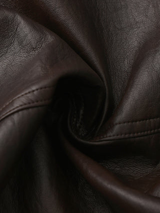 Curved Sleeve Faux Leather Jacket
