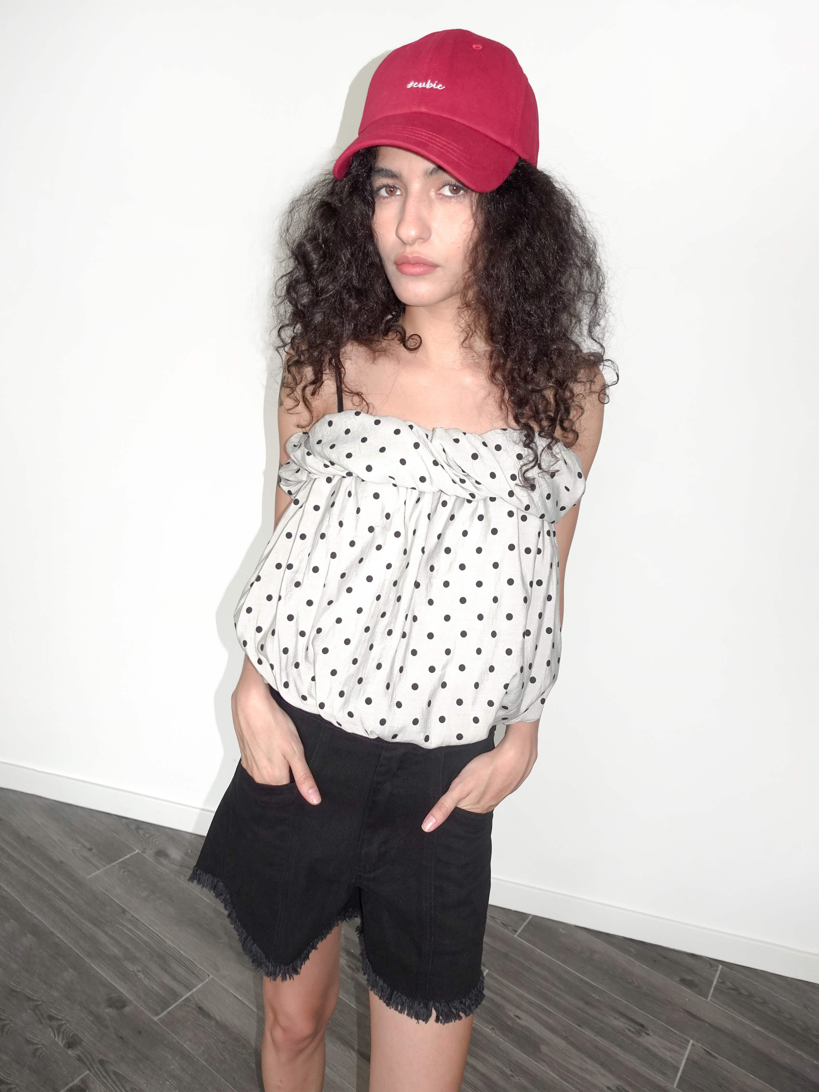 Polka Dots Print Cropped Cami Top-10