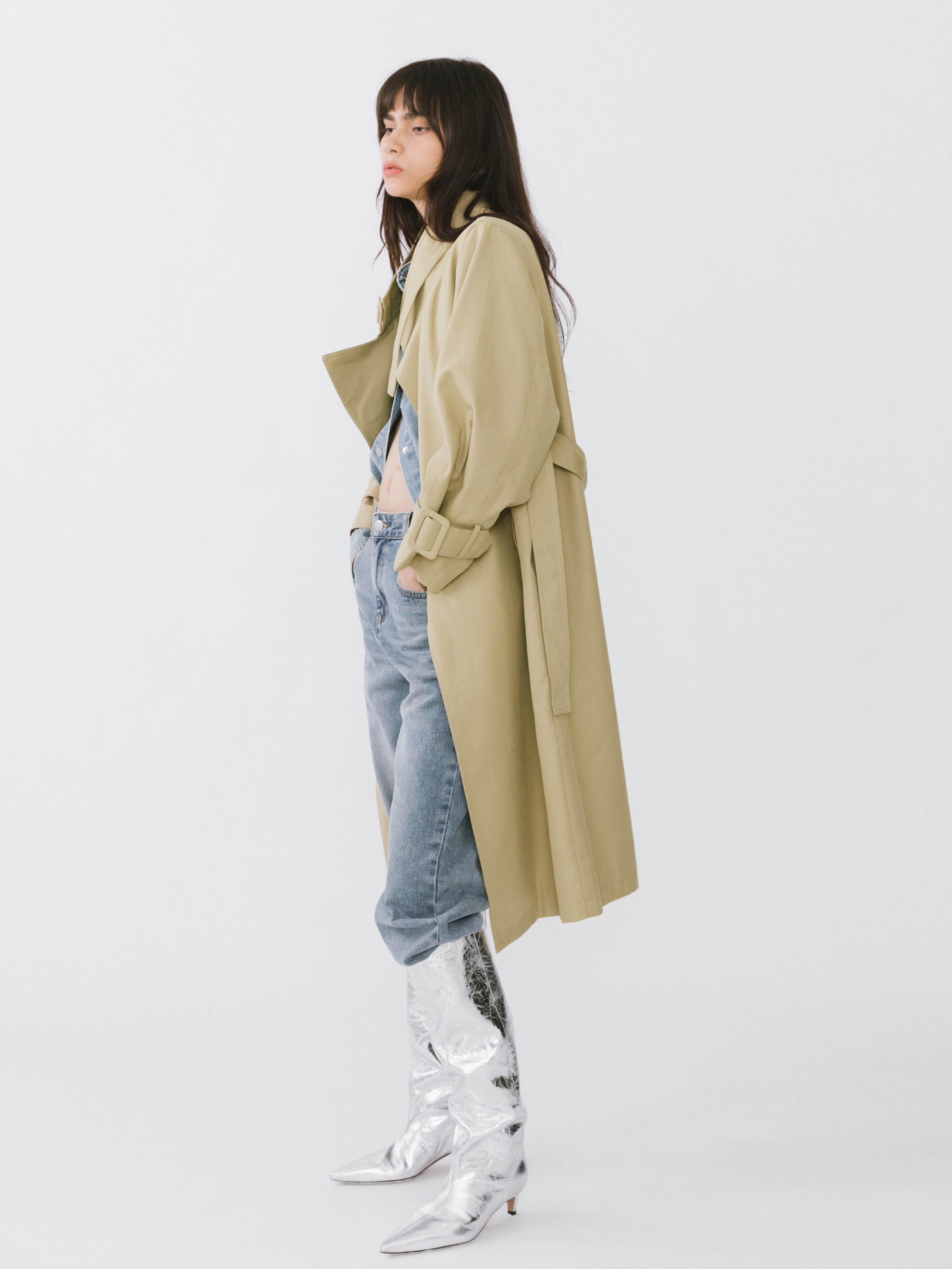 Overlay Mid-Length Trench Coat-12