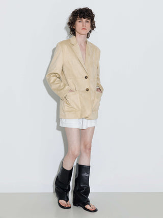 ONE BY CUBIC Silky Tailored Suede Jacket