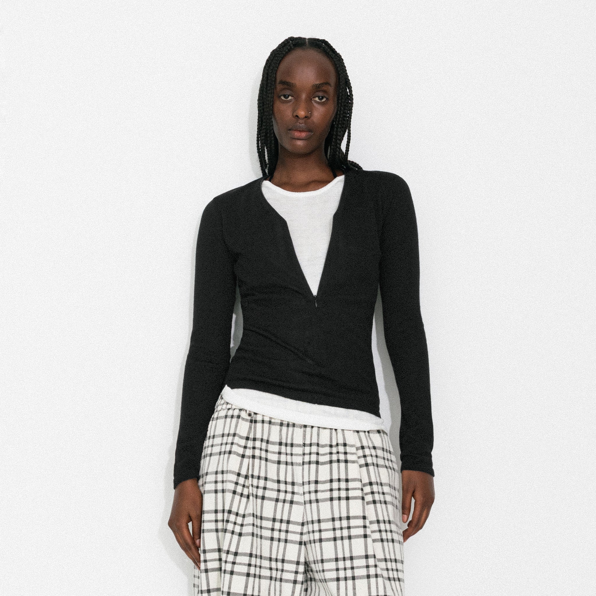 Casual Faux-Layer Knit Top-9