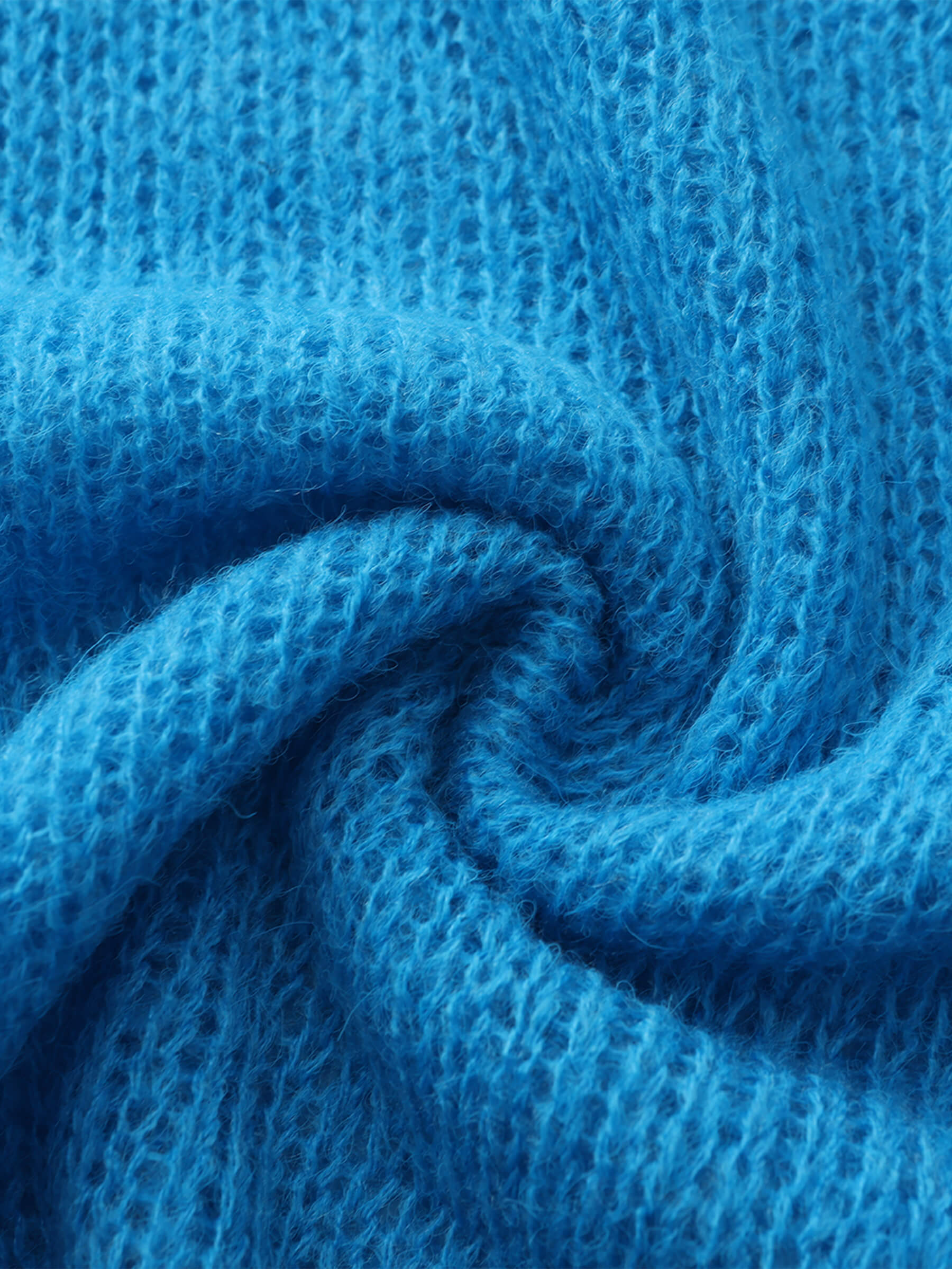 Blue Oversized Open-Knit Sweater-9