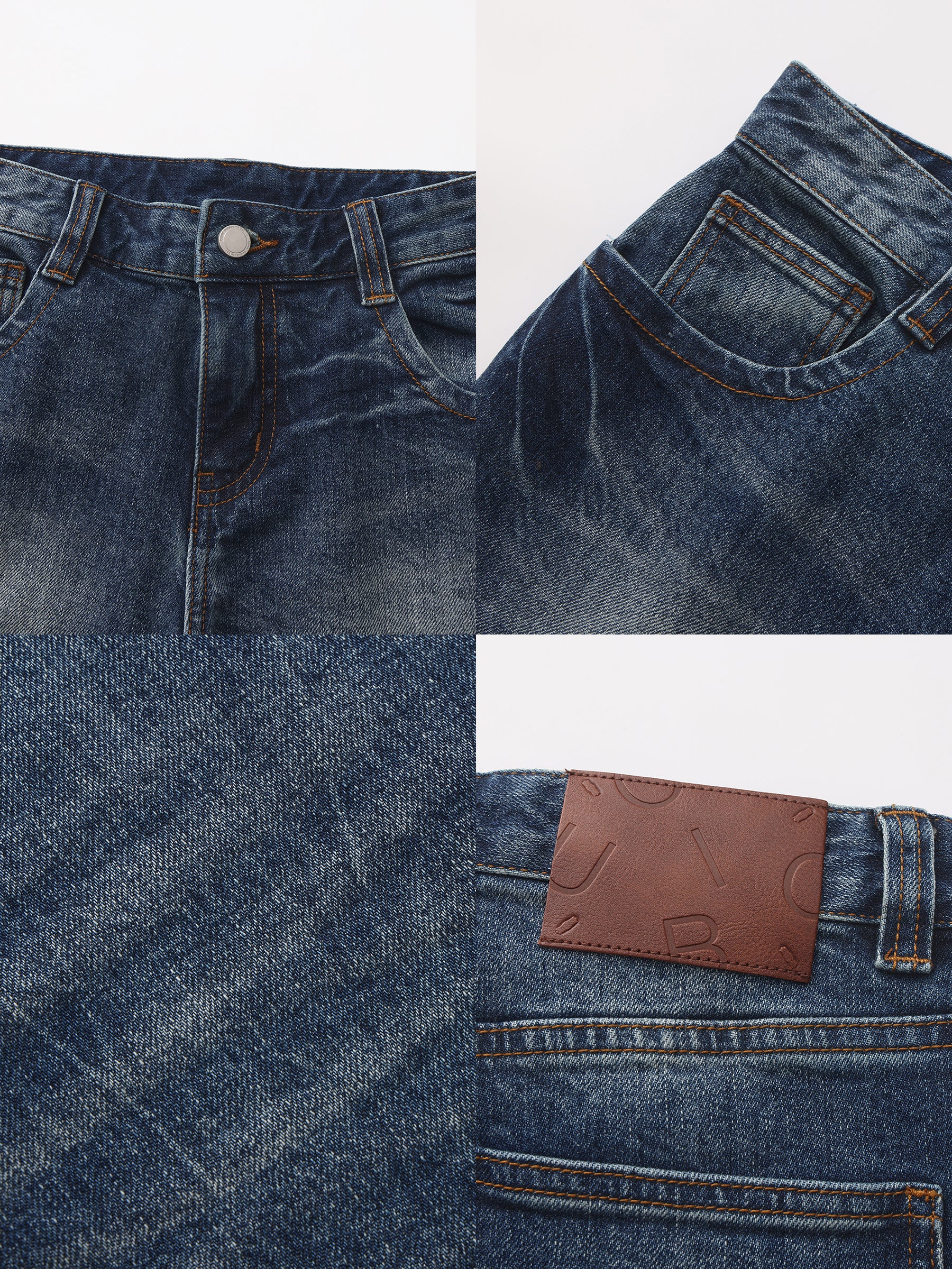 CUBIC Washed Denim Knee-Length Shorts-9