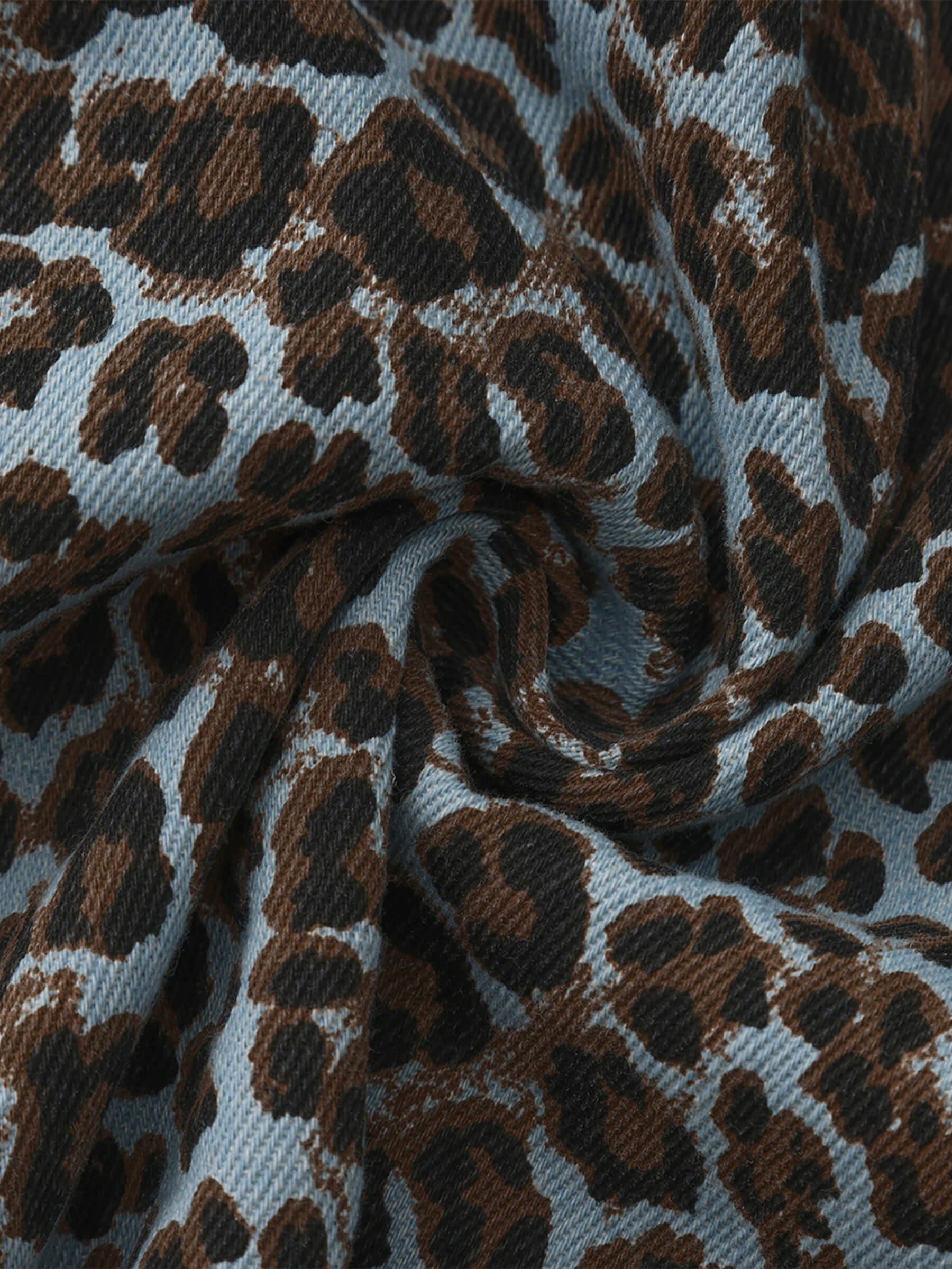 Leopard Print Pleated A-Line Skirt with Belt-11