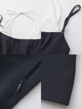CUBIC Contrast Panel Deep V Knit Top