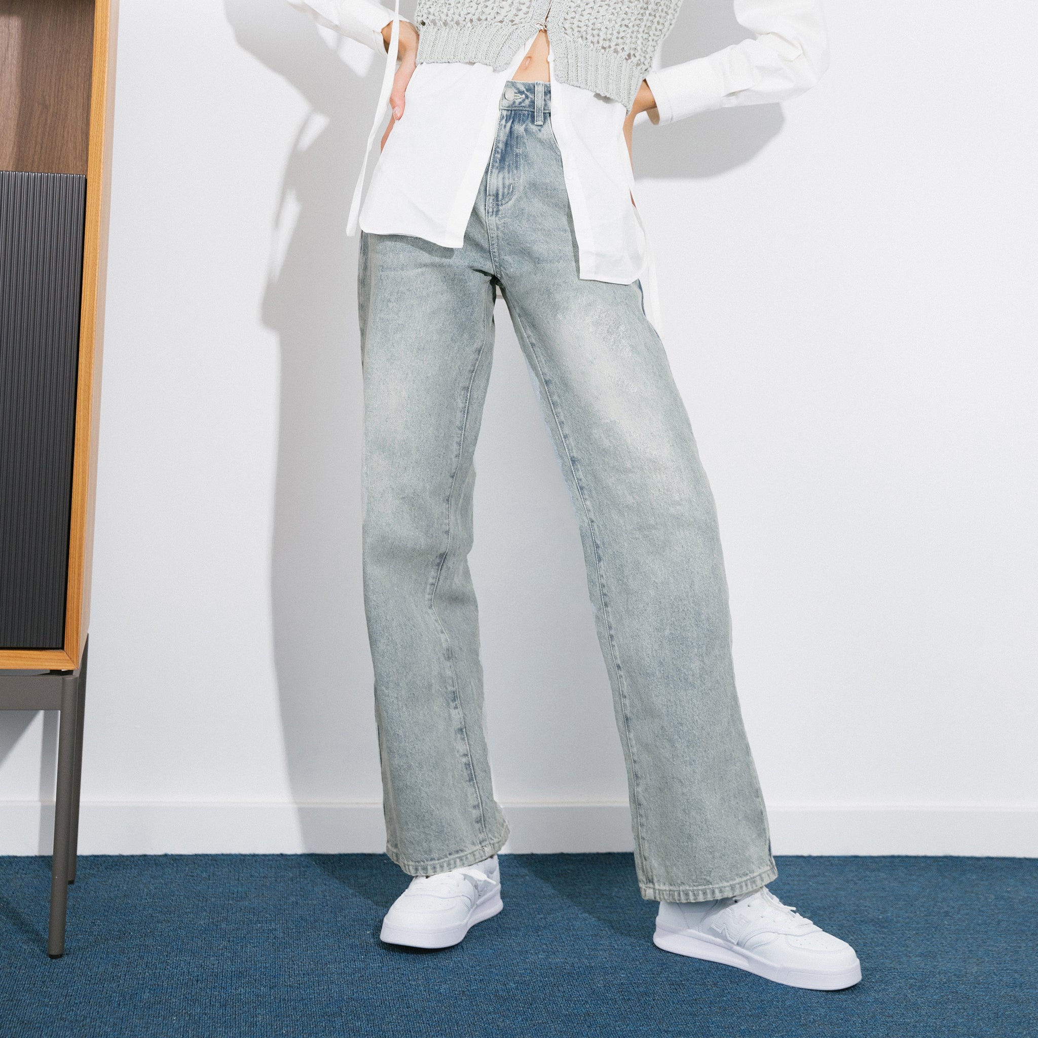 High Waisted Wide Leg Jeans-9