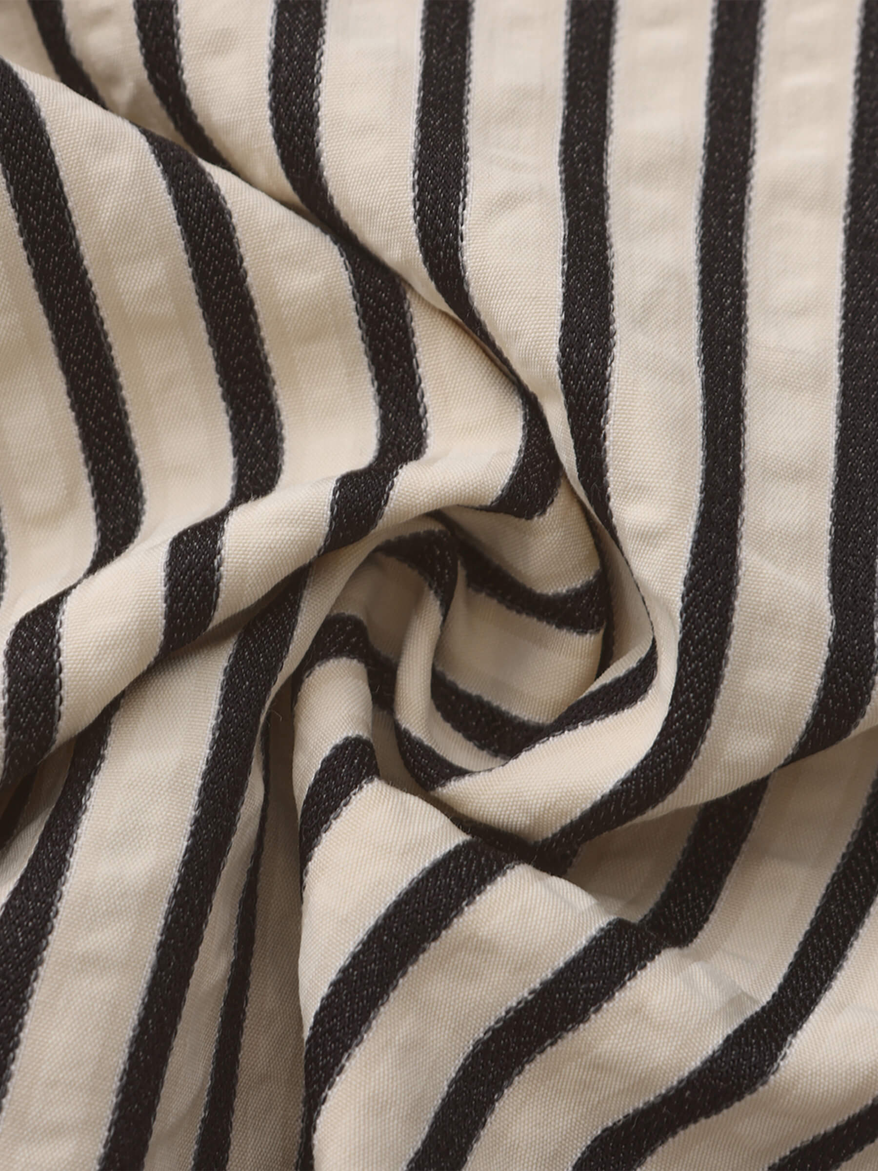 Elastic Waist Striped Straight Trousers-11