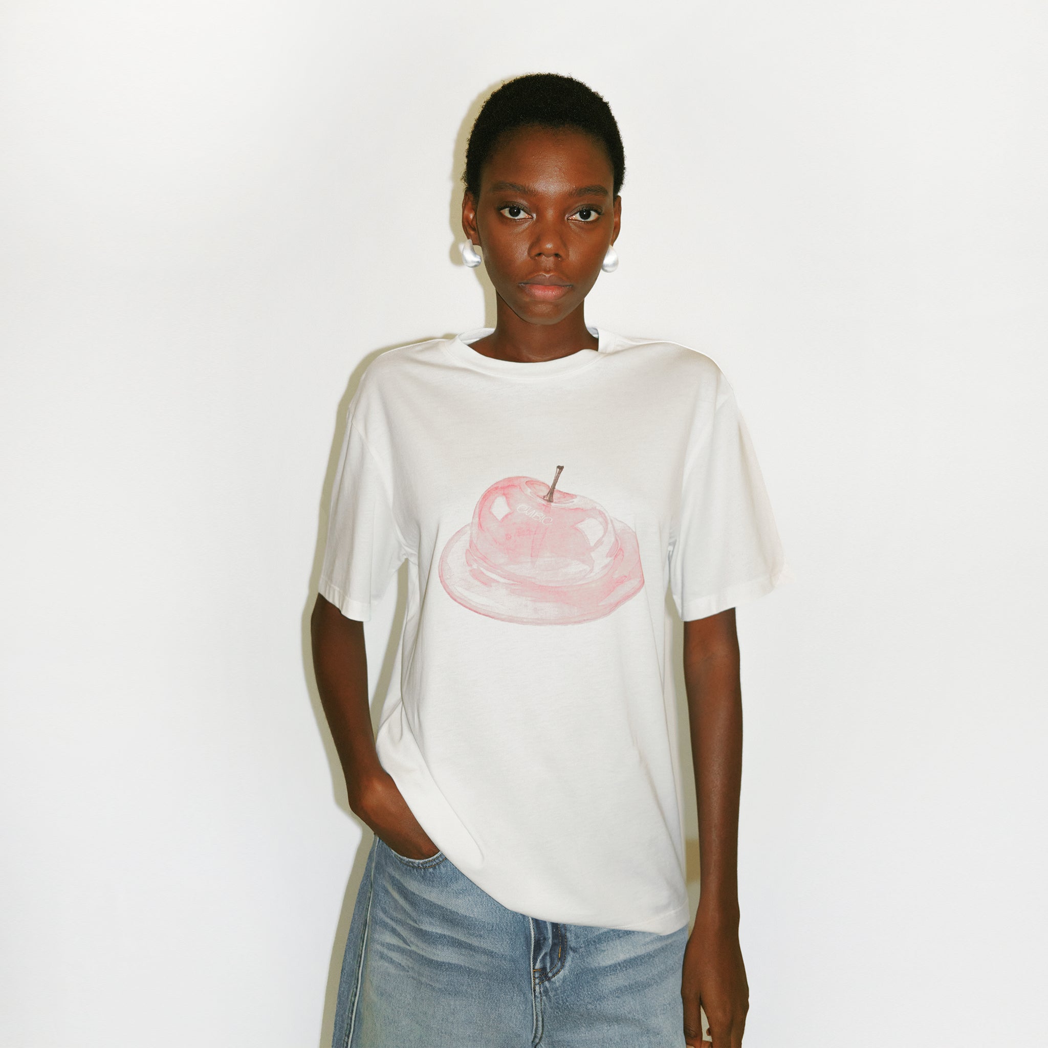 CUBIC Apple Print Oversized T-shirt-9