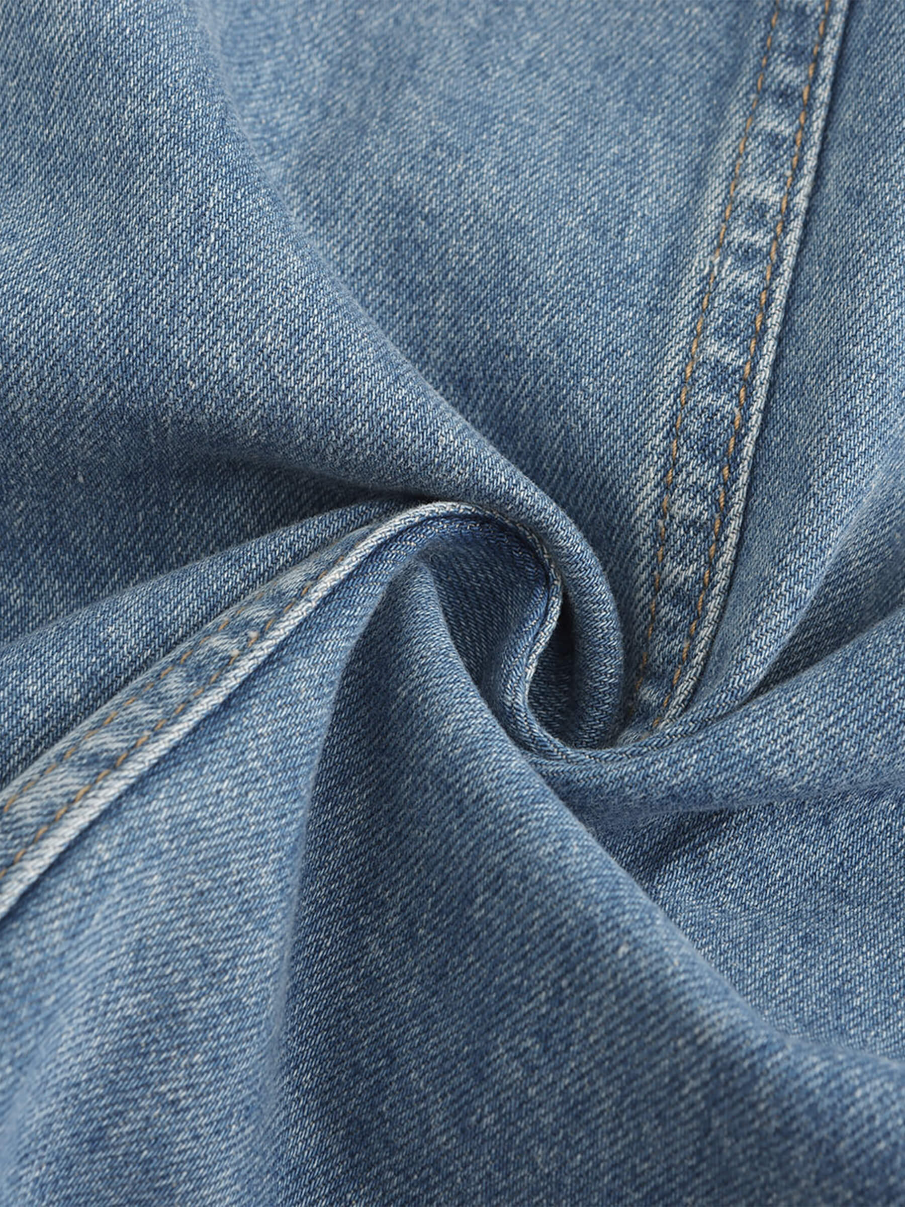 Blue Denim 100% Cotton Long Shirt-11