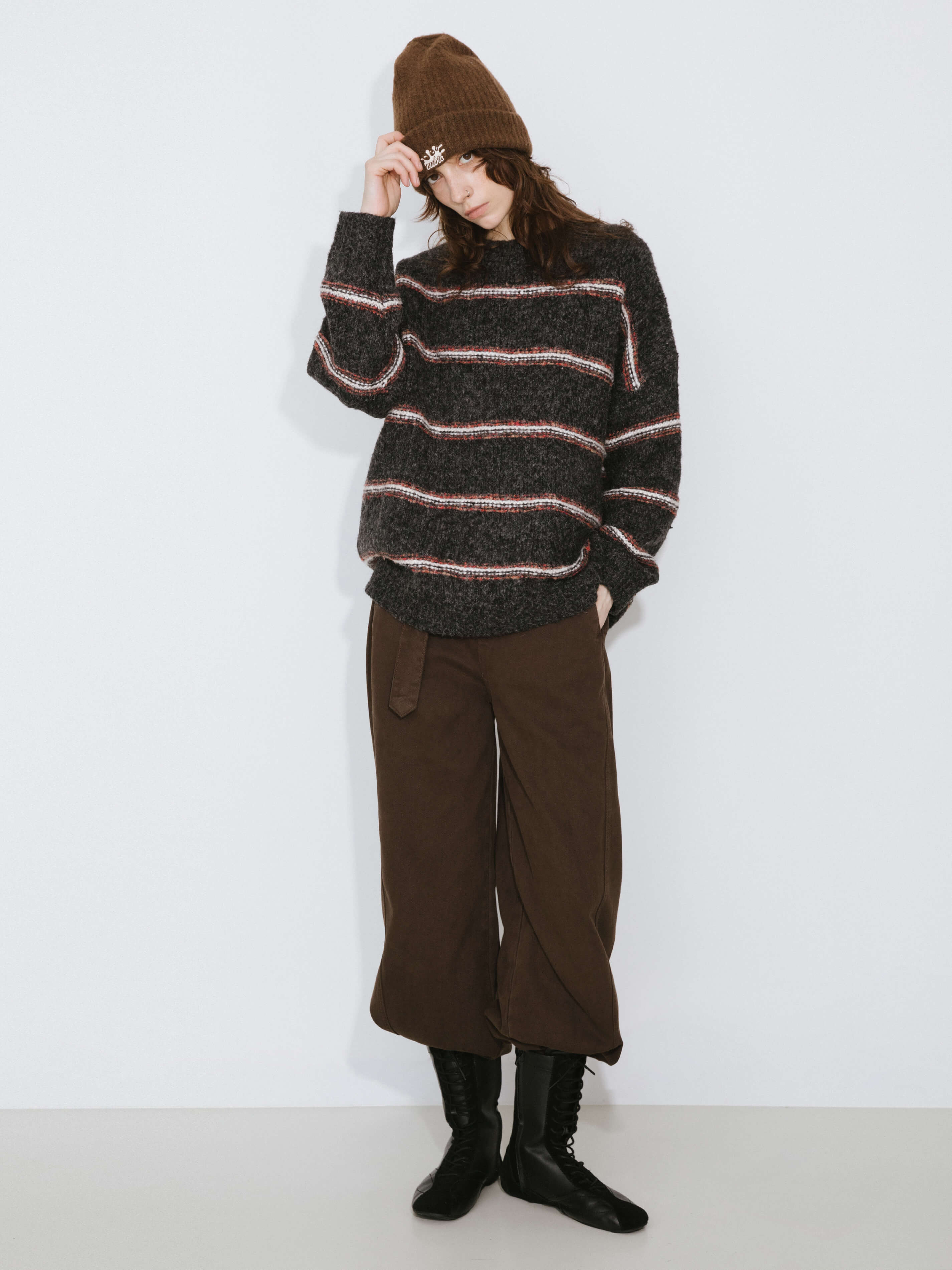 Striped Long Oversized Sweater-9